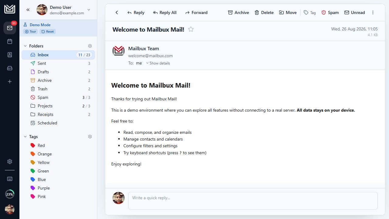 Mailbux business email hosting screenshot 2