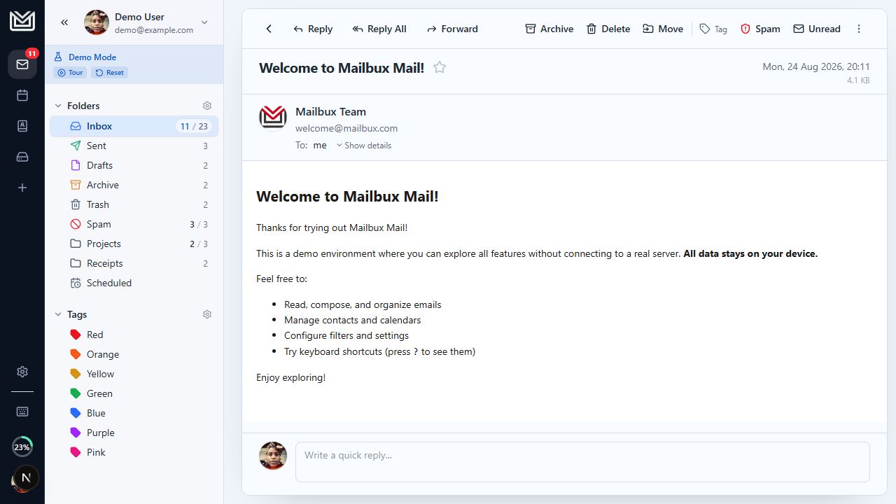 Mailbux business email hosting screenshot 2